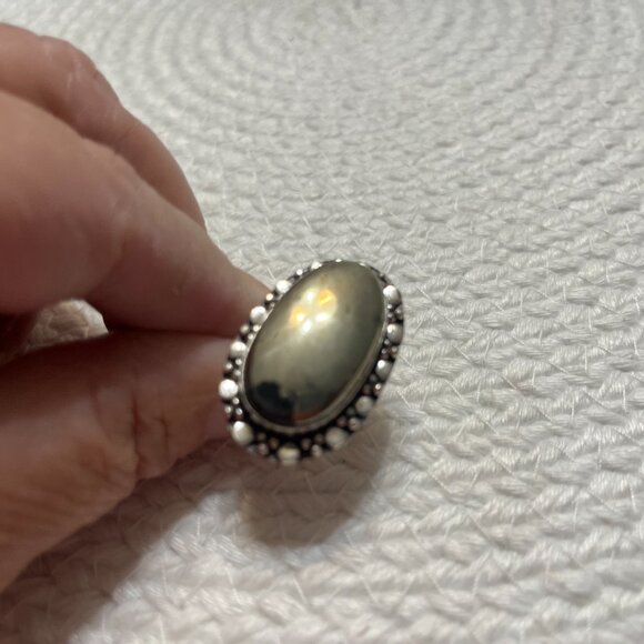 Stunning APACHE PYRITE Handmade Sterling 925 Ring Size 7.75 #443D - Picture 2 of 3